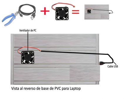 Base de PVC con ventilador USB para ordenador portátil 3