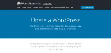 Fig. 1. Plataforma de WordPress en español.