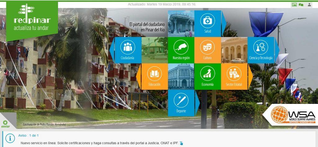 Sitio Web del portal ciudadano en Pinar del Río - Revista Tino