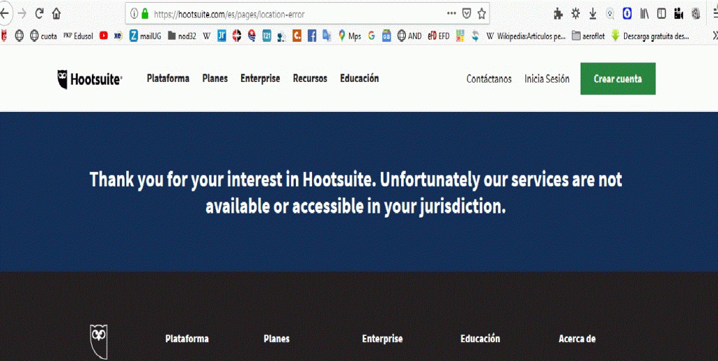 Hootsuite, no disponible para Cuba.- #RevistaTino