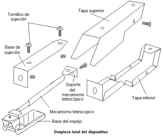 Fig. 10. El dispositivo desmontado en piezas. - #RevistaTino