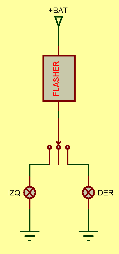 El «flasher» se conecta en serie, a través de un interruptor de tres posiciones.- #RevistaTino