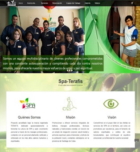 Página de inicio del Sitio Web SPA Terafis- #RevistaTino