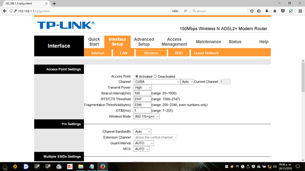 Opción Wireless para cambiar la contraseña y desactivar el WPS en un router marca TP-LINK.- #RevistaTino