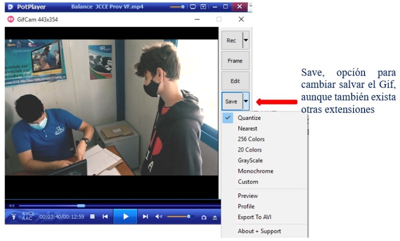 Opción «SAVE» (salvar), para guardar el GIF.- #RevistaTino