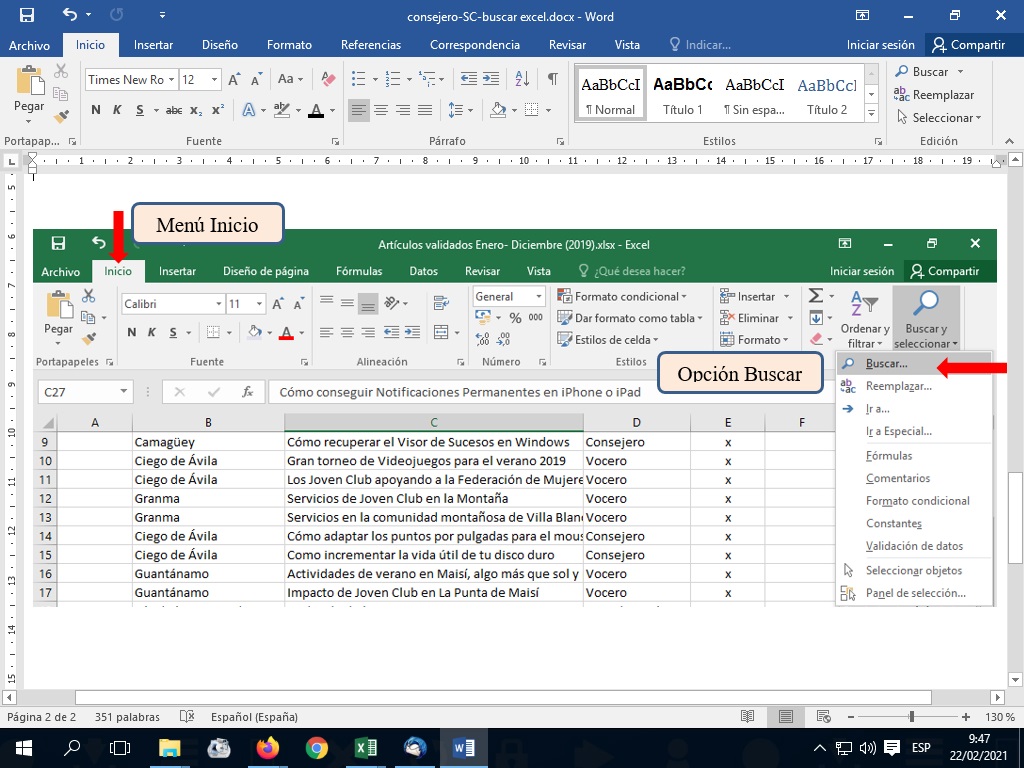 buscar en Excel 2 #RevistaTino