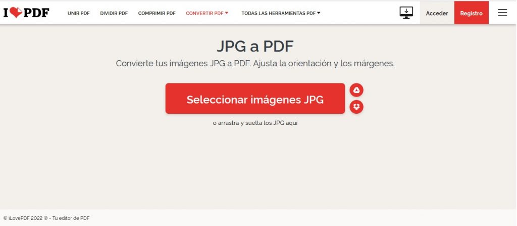 Fig. 2. Seleccionar la imagen JPG para trabajar con las herramientas online para amantes de los PDF - #RevistaTino