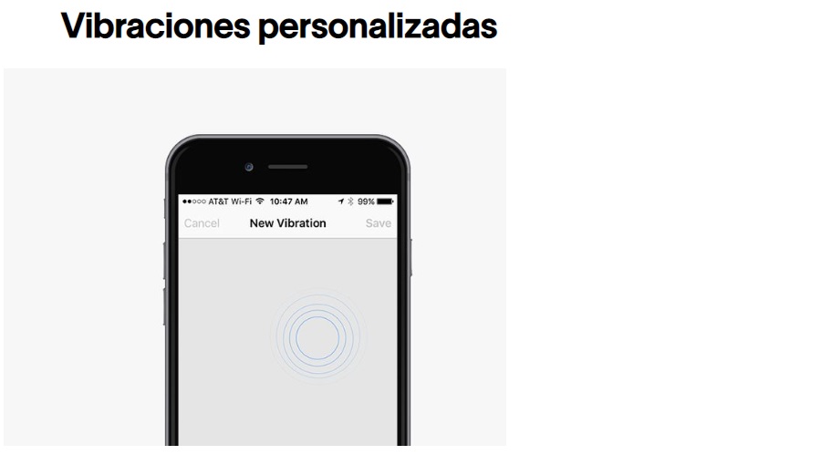 Fig. 1. Dispositivo móvil iPhone con vibraciones personalizadas - #RevistaTino