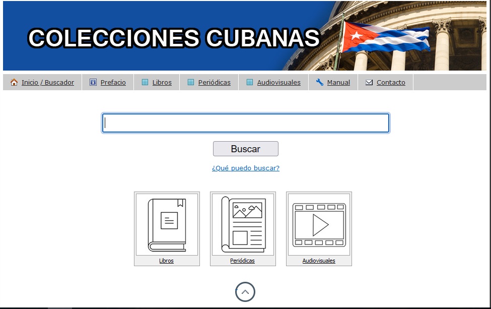 Fig. 1 El sitio tiene un ambiente amigable y sencillo.
Sitio Web Colecciones cubanas. #RevistaTino