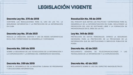 Fig. 7. Menú Legislación vigente para el conocimiento legal. #RevistaTino