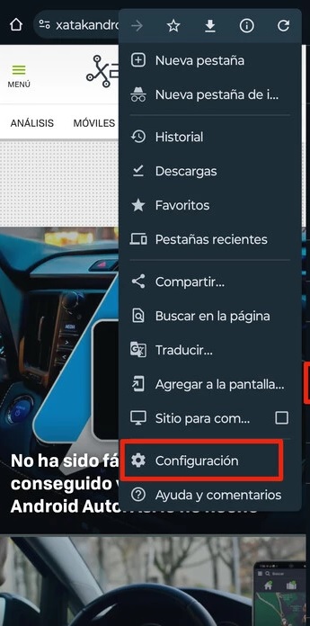 Fig. 1. Luego de acceder al navegador ir a configuración - #RevistaTino