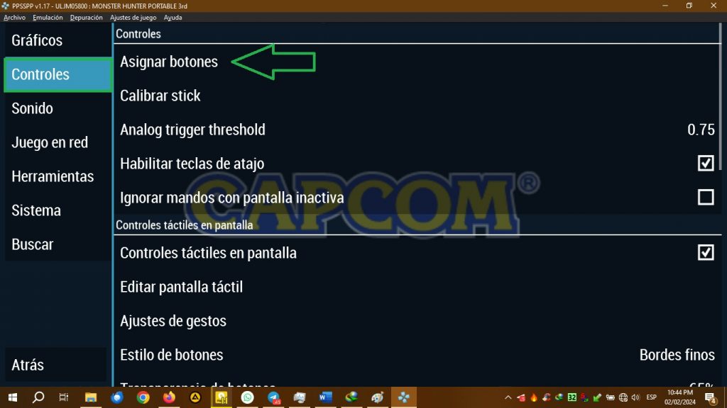 Fig. 10 Opción asignar botones - #RevistaTino