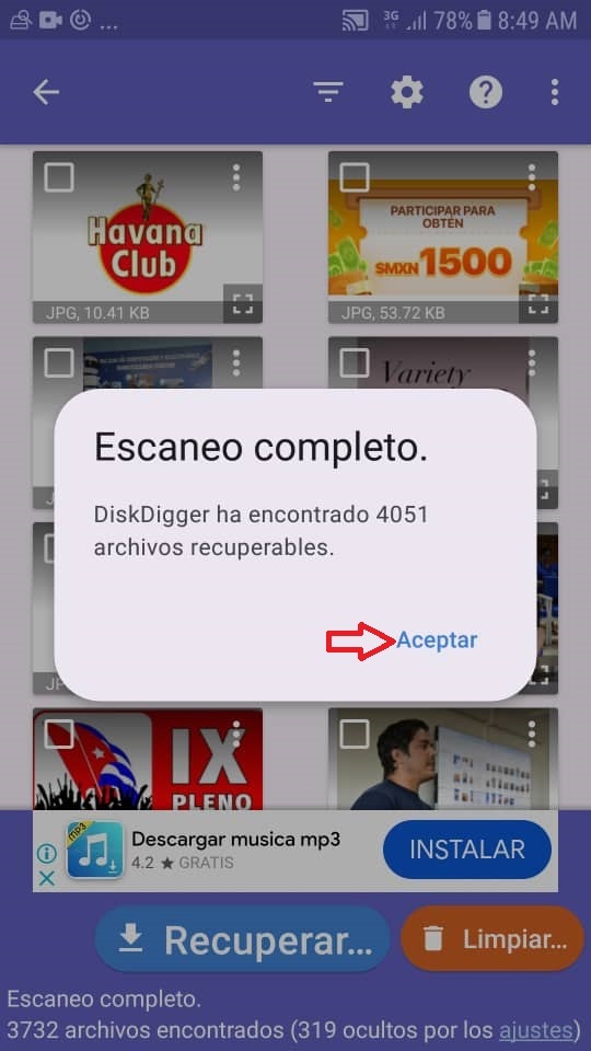 Fig. 3. Escaneo completo