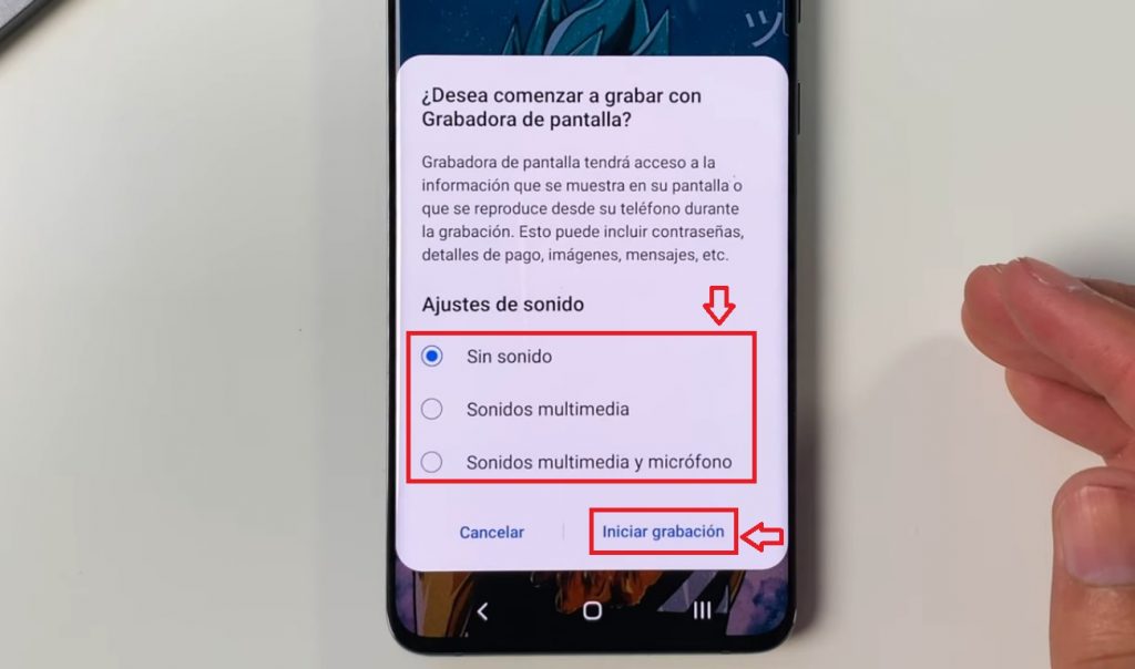 Fig. 2. Localiza el botón Iniciar grabación. #RevistaTino