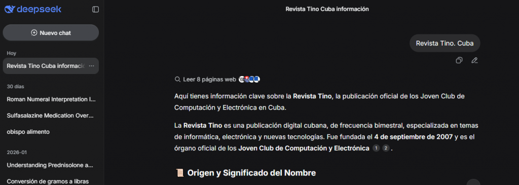 DeepSeek para realizar búsquedas inteligentes. #RevistaTino